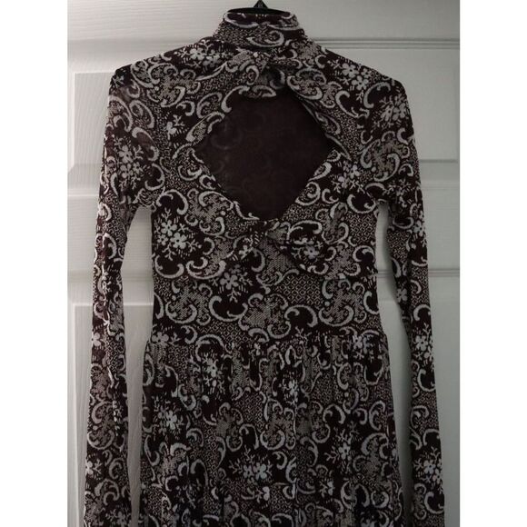 Rebecca Taylor Women's Sz XS Red Rochelle Fleur Pleated Mock Neck Dress - Picture 6 of 12